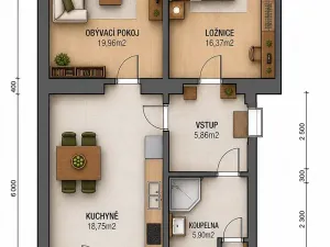 Prodej bytu 2+1, Břeclav, Denisova, 68 m2