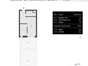 Prodej bytu 2+kk, Brno, Charbulova, 38 m2