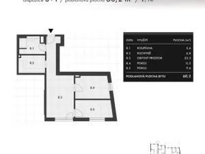 Prodej bytu 3+1, Brno, Košuličova, 60 m2