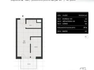 Prodej bytu 2+kk, Brno, Charbulova, 38 m2