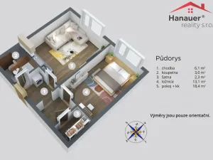 Prodej bytu 2+kk, Děčín - Děčín XXXII-Boletice nad Labem, Čsl. partyzánů, 42 m2