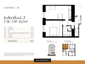 Prodej bytu 2+kk, Praha - Vinohrady, Chodská, 43 m2