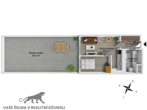 Prodej bytu 1+kk, Praha - Dolní Měcholupy, Honzíkova, 41 m2