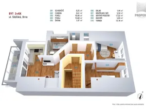 Pronájem bytu 3+kk, Brno, Sibiřská, 69 m2