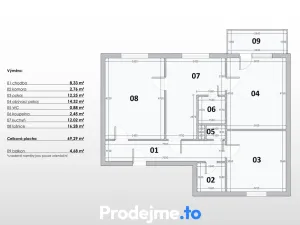 Prodej bytu 3+1, Znojmo, Pod Soudním vrchem, 74 m2