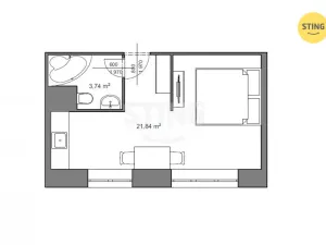 Pronájem bytu 1+kk, Třinec, Pod břehem, 26 m2