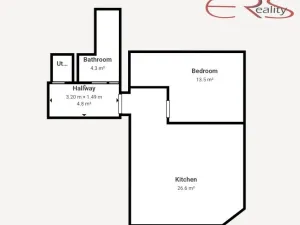 Pronájem bytu 2+kk, Jablonec nad Nisou, Komenského, 50 m2