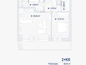 Prodej bytu 2+kk, Brno - Sadová, Ondřeje Sekory, 55 m2