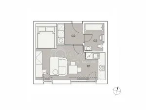 Pronájem bytu 1+kk, Praha - Karlín, Pobřežní, 32 m2