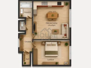 Prodej bytu 2+kk, Praha - Čakovice, Marty Krásové, 56 m2