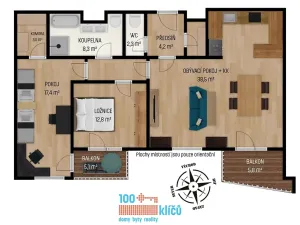 Pronájem bytu 3+kk, Praha - Vysočany, Nepilova, 93 m2