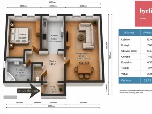 Pronájem bytu 2+1, Opava, Sadová, 56 m2