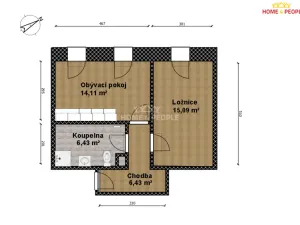 Pronájem bytu 2+kk, Český Brod, 45 m2