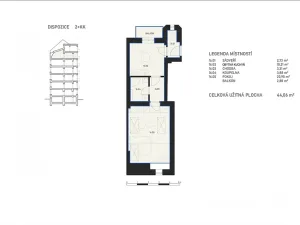 Pronájem bytu 2+kk, Brno, Cihlářská, 44 m2