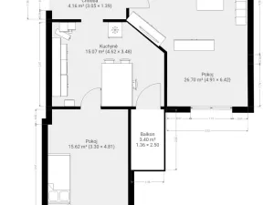 Pronájem bytu 2+1, Brno, Čápkova, 67 m2