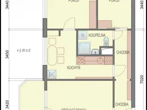 Pronájem bytu 3+1, Rožnov pod Radhoštěm, Svazarmovská, 62 m2