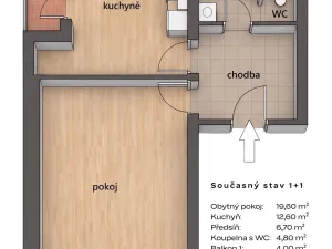 Prodej bytu 1+1, Brno - Černá Pole, Kladivova, 43 m2