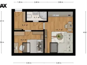 Prodej bytu 2+kk, Lanškroun - Žichlínské Předměstí, Dobrovského, 35 m2