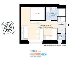 Prodej bytu 1+kk, Praha - Motol, Podhorská, 29 m2