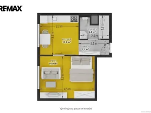 Prodej bytu 1+1, Bystřany, Pražská, 36 m2
