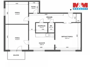 Pronájem bytu 3+1, Zlín, Severní Vršava, 72 m2