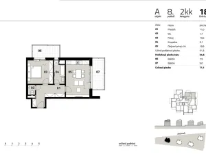 Pronájem bytu 2+kk, Praha - Modřany, Zlochova, 54 m2