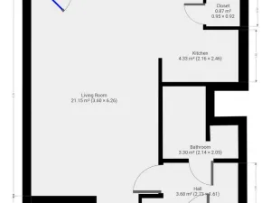 Pronájem bytu 1+kk, Praha - Vršovice, Baškirská, 34 m2