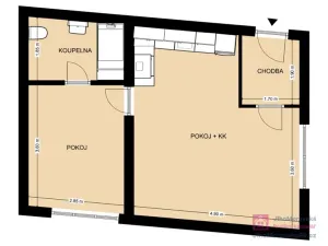 Pronájem bytu 2+kk, Břeclav, Nová, 42 m2