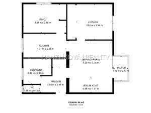 Prodej bytu 3+1, České Budějovice - České Budějovice 3, Nerudova, 80 m2