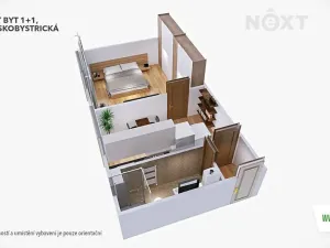 Pronájem bytu 1+1, Šumperk, Banskobystrická, 38 m2