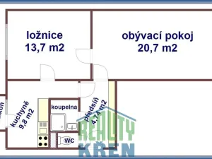 Pronájem bytu 2+1, Praha - Záběhlice, Na Chodovci, 54 m2