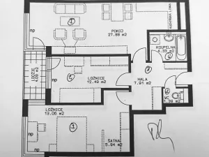 Pronájem bytu 3+kk, Praha - Vysočany, Pod Harfou, 74 m2
