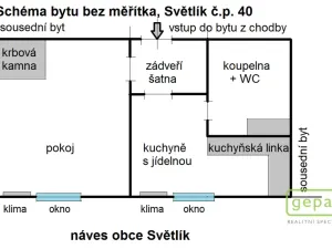 Prodej bytu 1+1, Světlík, 38 m2