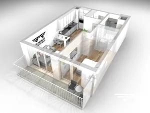Pronájem bytu 2+kk, Praha - Vysočany, Gerstelova, 52 m2