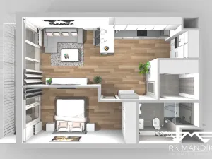 Pronájem bytu 2+kk, Praha - Vysočany, Gerstelova, 52 m2