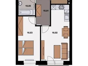 Pronájem bytu 2+kk, Poděbrady, Dykova, 56 m2