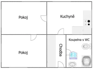 Pronájem bytu 2+1, Stříbro, Alešova, 55 m2