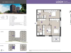 Pronájem bytu 2+1, Praha - Prosek, Litoměřická, 58 m2