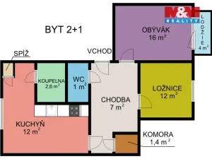 Prodej bytu 2+1, Mohelnice, nám. Kosmonautů, 54 m2