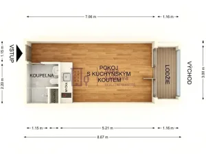 Pronájem bytu 1+kk, Jindřichův Hradec - Jindřichův Hradec III, sídliště Vajgar, 27 m2