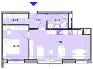 Pronájem bytu 2+kk, Pohořelice, Znojemská, 49 m2