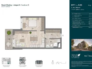 Prodej bytu 2+kk, Praha - Dolní Chabry, Měděnecká, 49 m2