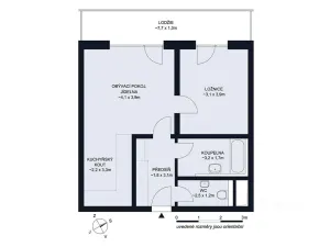 Pronájem bytu 2+kk, České Budějovice, Vrbenská, 50 m2