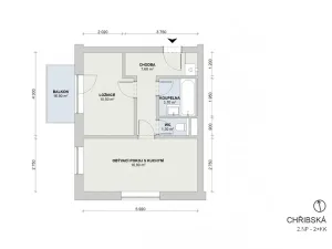 Prodej bytu 2+kk, Praha - Ďáblice, Chřibská, 43 m2