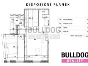 Pronájem bytu 2+kk, Praha - Libeň, Zenklova, 46 m2