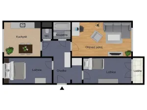 Pronájem bytu 3+1, Praha - Modřany, Vokrojova, 78 m2