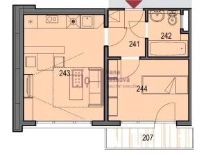 Pronájem bytu 2+kk, Jindřichův Hradec - Jindřichův Hradec III, sídliště Vajgar, 31 m2