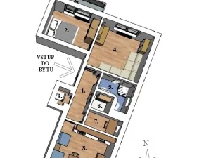 Pronájem bytu 2+1, Brno, Křídlovická, 51 m2