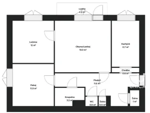 Pronájem bytu 3+1, Brno - Bohunice, Okrouhlá, 75 m2