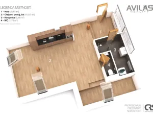 Pronájem bytu 1+kk, Týnec nad Sázavou, Klusáčkova, 45 m2
